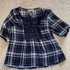 Abercrombie girls plaid top M